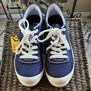 Avenger Womens Blue Canvas Work Boots Blade low Safety Toe Slip Resistant size 7